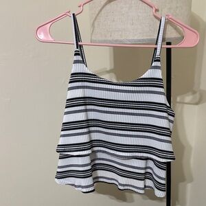 Kensie Girl Monochrome Striped Layered Camisole